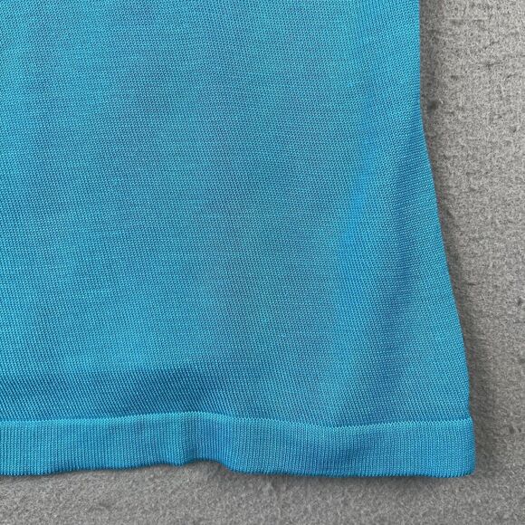 Worldly Things By Styltricot Knit Blouse‎ Shirt Womens 6 Light Blue Short Sleeve - Picture 2 of 16